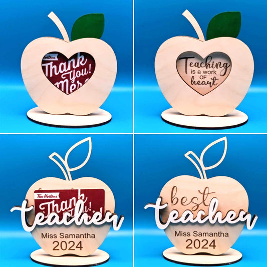 Teacher appreciation apple gift card holders