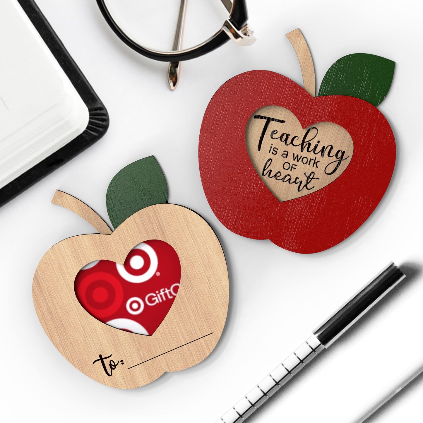 Teacher appreciation apple gift card holders