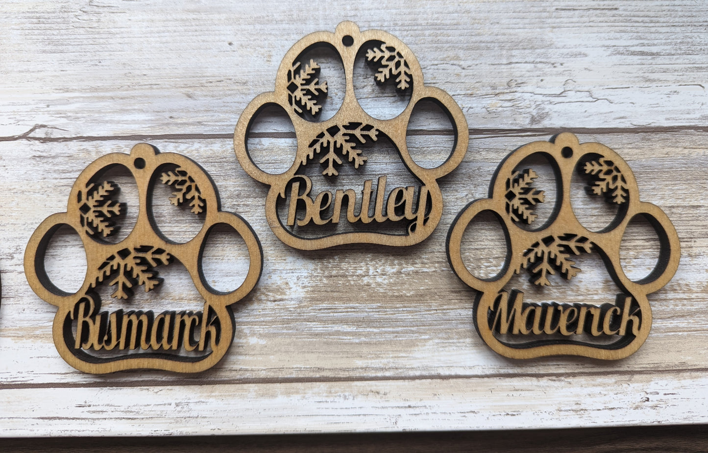 Customizable pet paw ornaments