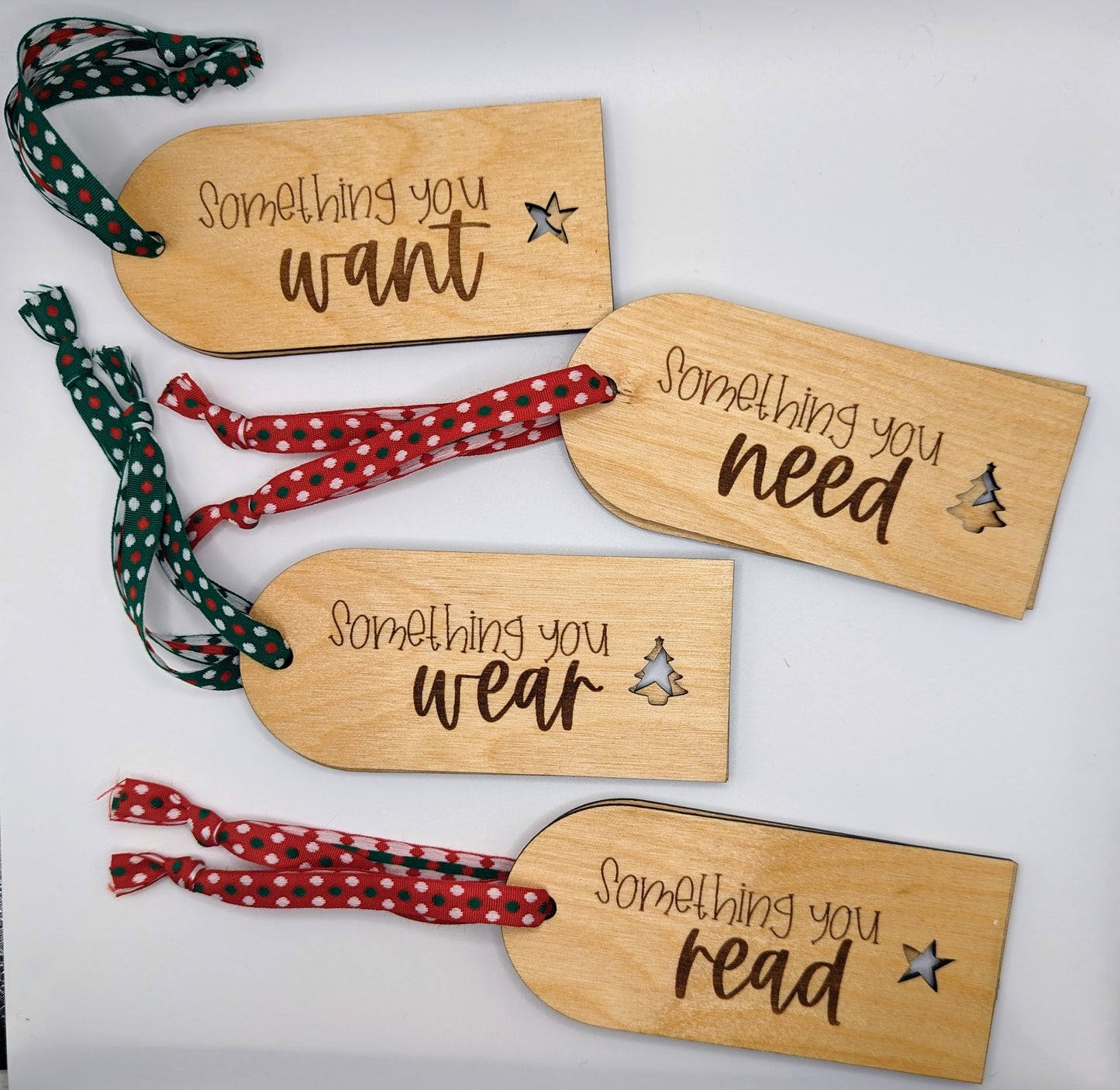 Gift tags - something you want, need, wear, read