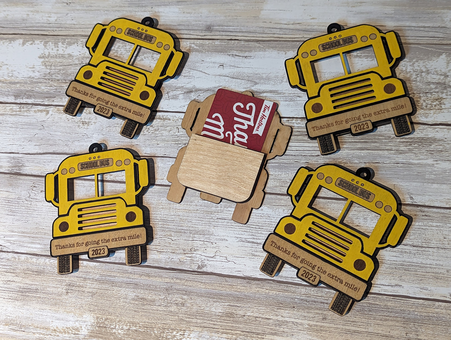 School bus gift card holders